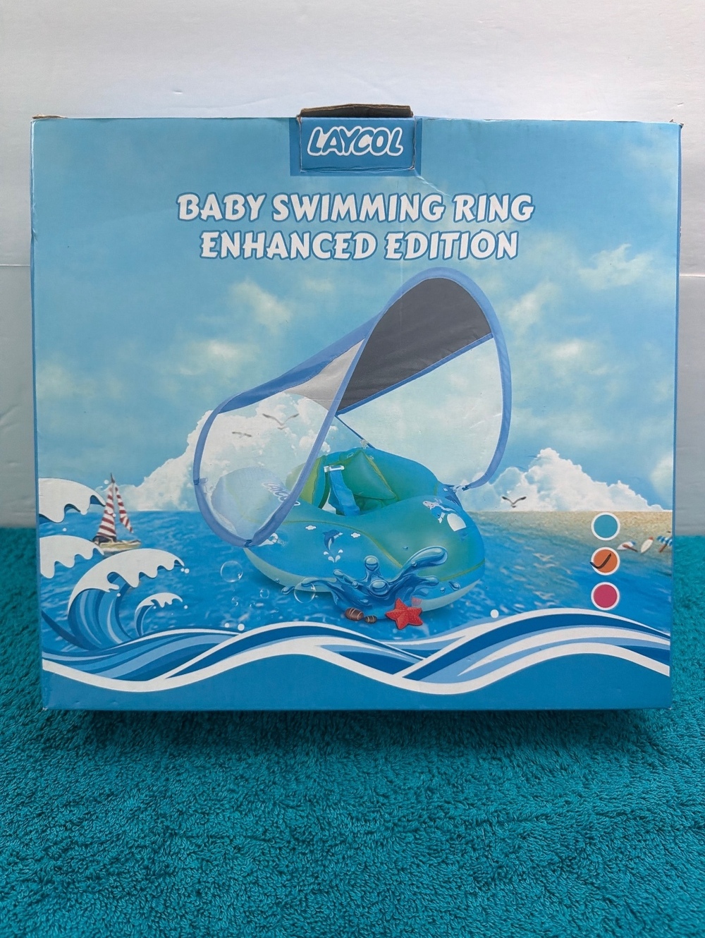 LAYCOL Baby Swimming Ring Enhanced Edition with Sunshade - Size S